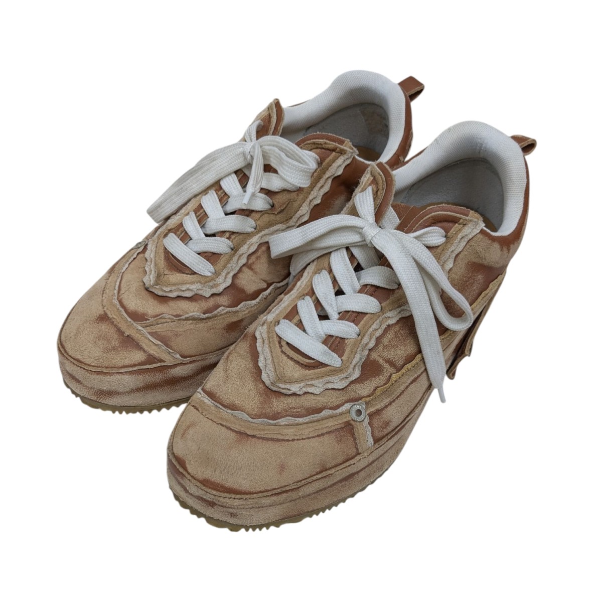 【中古】 LOEWE デコンストラクテッドスニーカー ブラウン サイズ：40 【価格見直し】