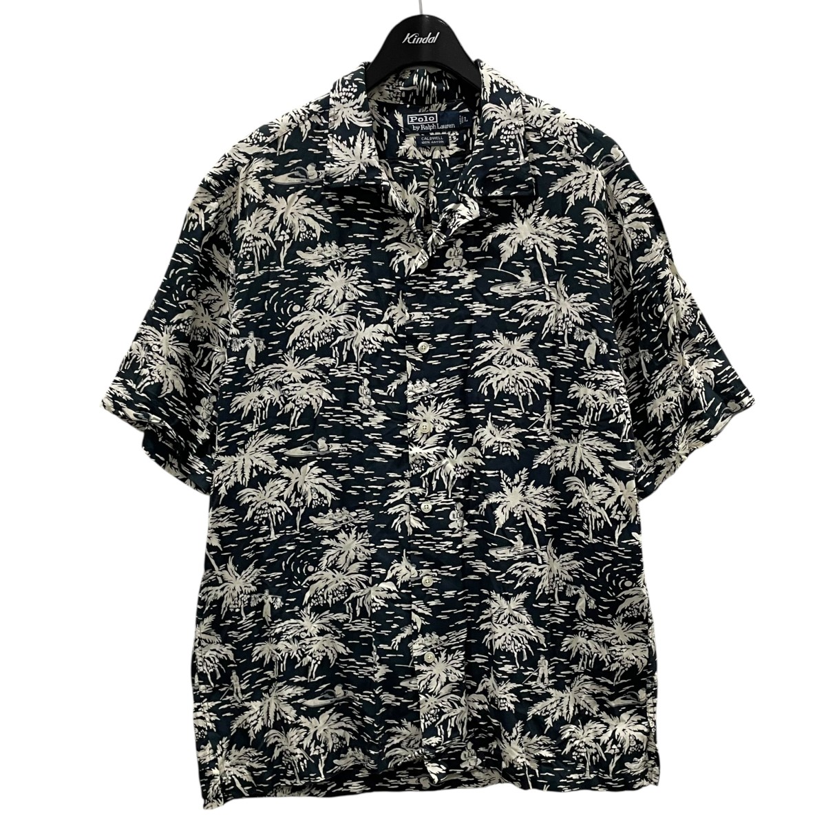 【中古】 POLO RALPH LAUREN　 90s オープンカラー半袖シャツ アロハシャツ CALDWELL キャルドウェル HS-RL-BM3830 グリーン・オフホワイト サイズ：L 【130426】（ポロラルフローレン） 20,838円
