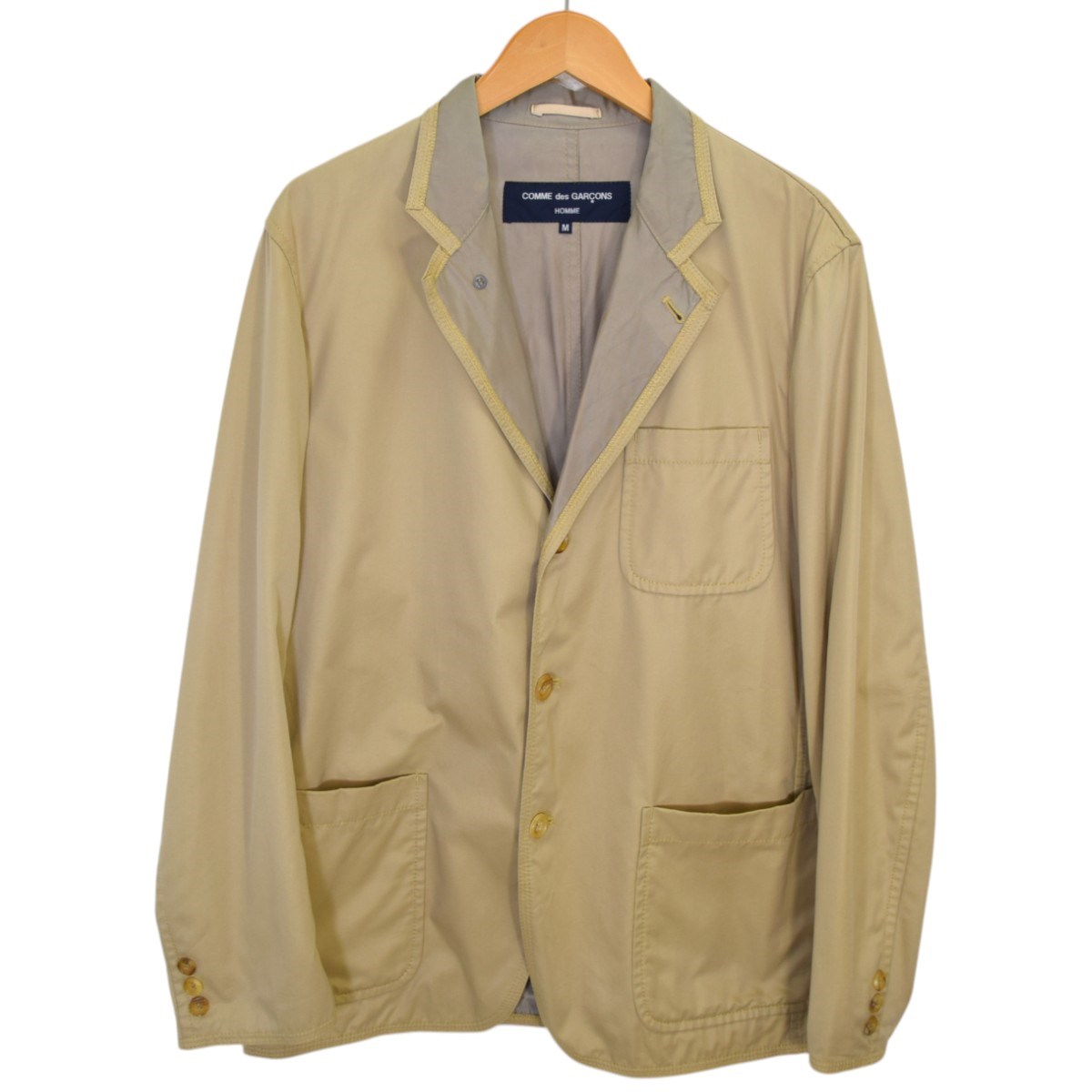 【中古】 COMME des GARCONS HOMME　 インサイドアウトコットンツイルテーラードジャケット 2004SS HM-J002 ベージュ サイズ：M 【180825】（コムデギャルソンオム） 9,009円