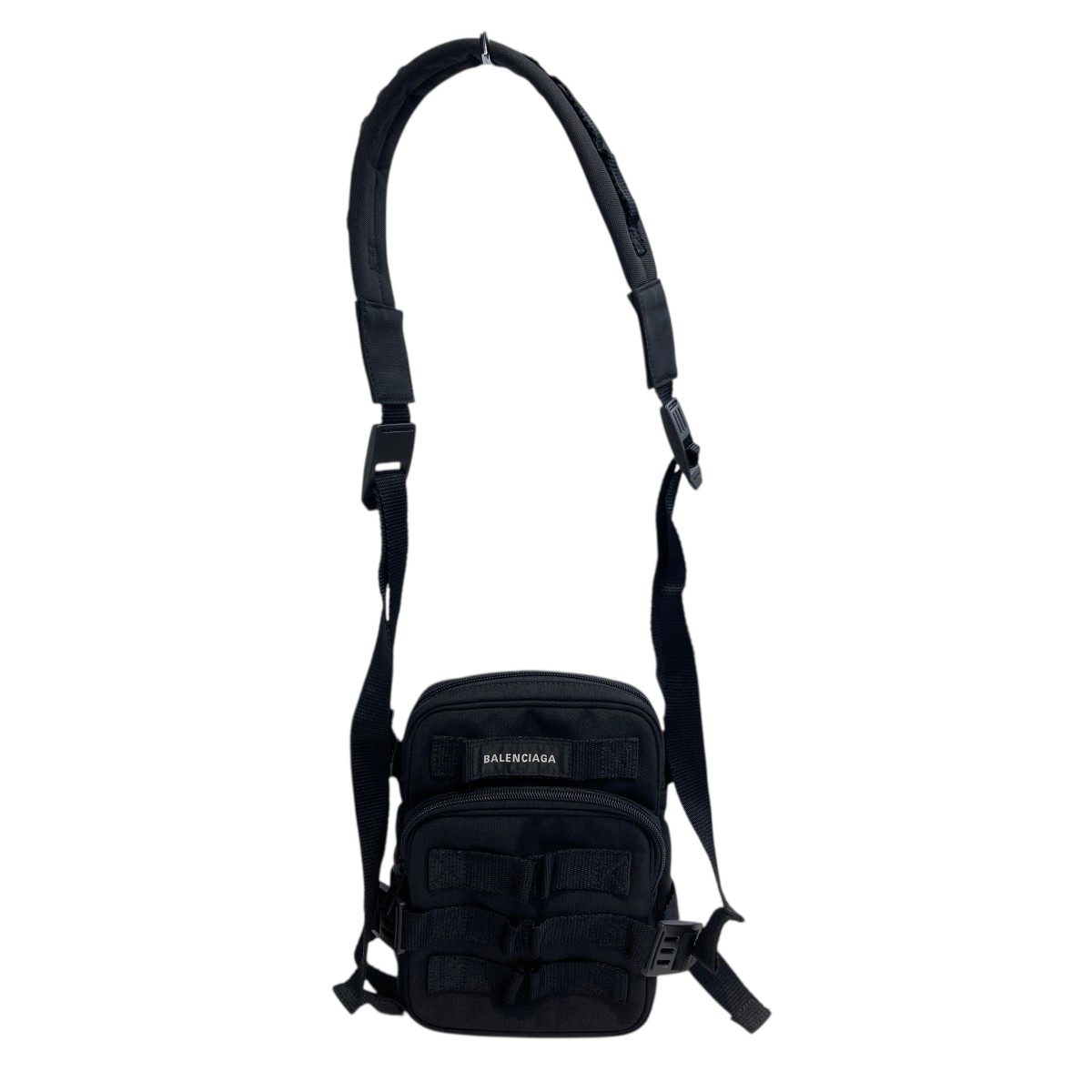 【中古】BALENCIAGA ARMY CROSSB MESS ショルダーバッグ 黒いこと 【190825】（バレンシアガ）