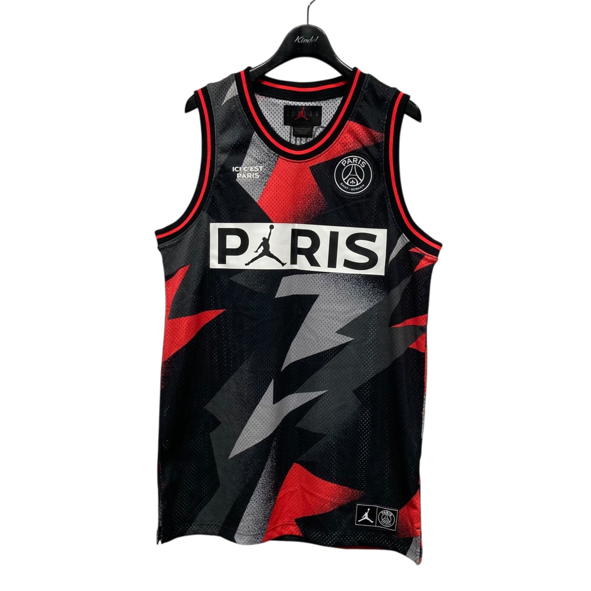 【中古】NIKE×PARIS SAINT-GERMAIN メッシュ貯蔵タンクいの一番 BQ8356-010 黒いこと 大きさ：S 【020526】（ナイキ）