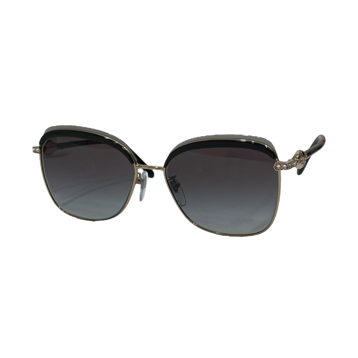 【中古】BVLGARIPink Gold Square Sunglasses サングラス 6112-B 2014/8G ブラック×ブルー サイズ:57□16-140【価格見直し】|ブランド古着のカインドオル