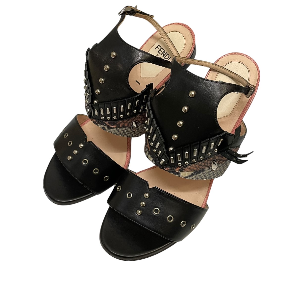 【中古】FENDI モンスターサンダル ブラック サイズ：37 【280426】（フェンディ）