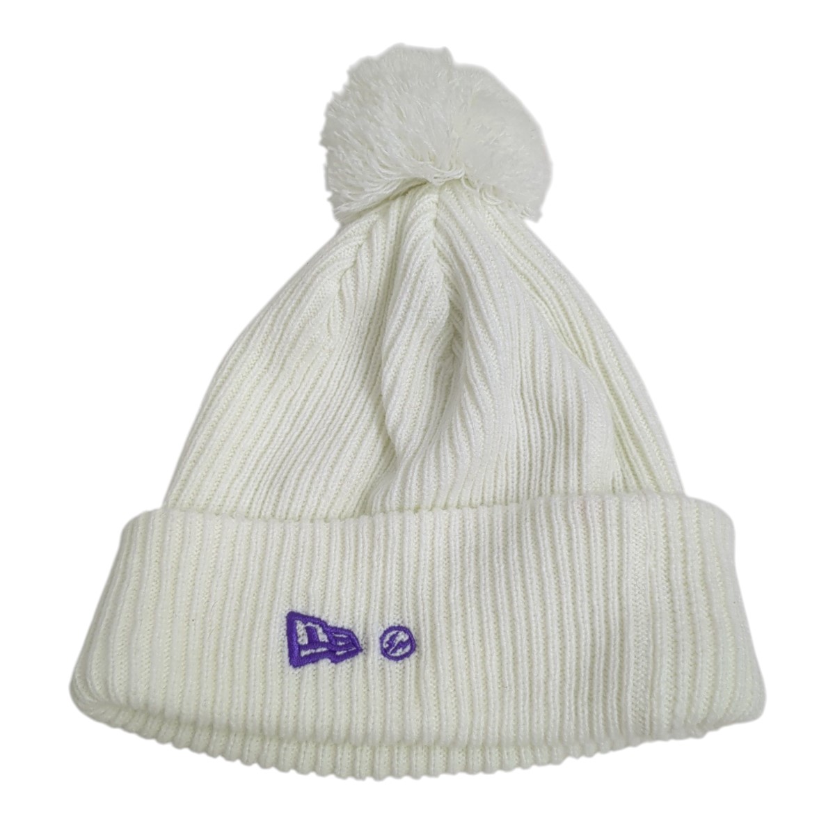 【中古】 New Era×FRAGMENT DESIGN ニット帽 ホワイト 【価格見直し】