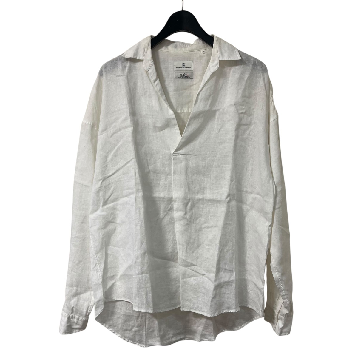 【中古】\u003cBR\u003eCOLONY CLOTHING\u003cBR\u003eリネン プールサイドシャツ リネンプルオーバー 白いこと 大きさ：M\u003cBR\u003e【通貨価値思いなおす】