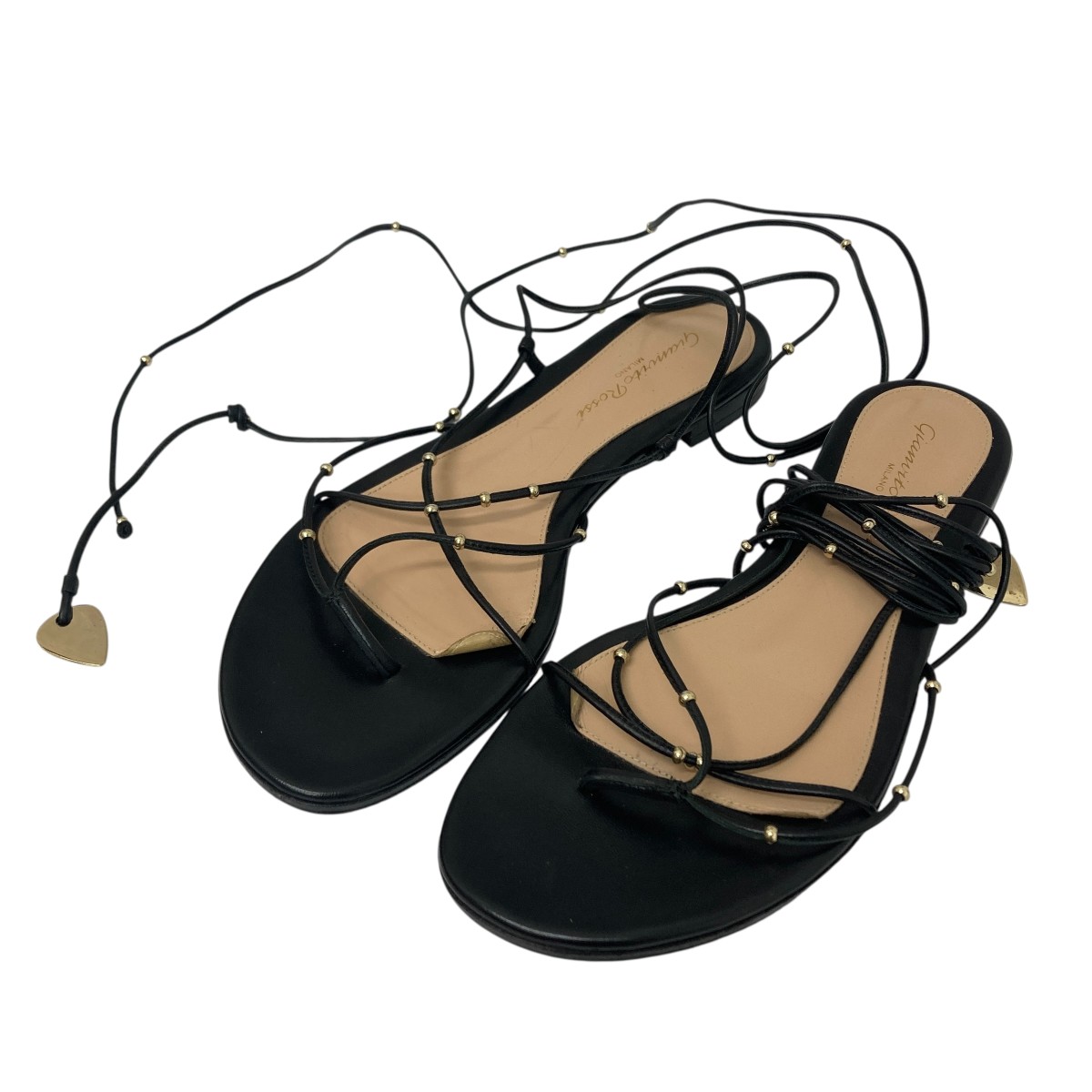 【中古】 Gianvito Rossi レースアップサンダル ブラック サイズ：37 【価格見直し】