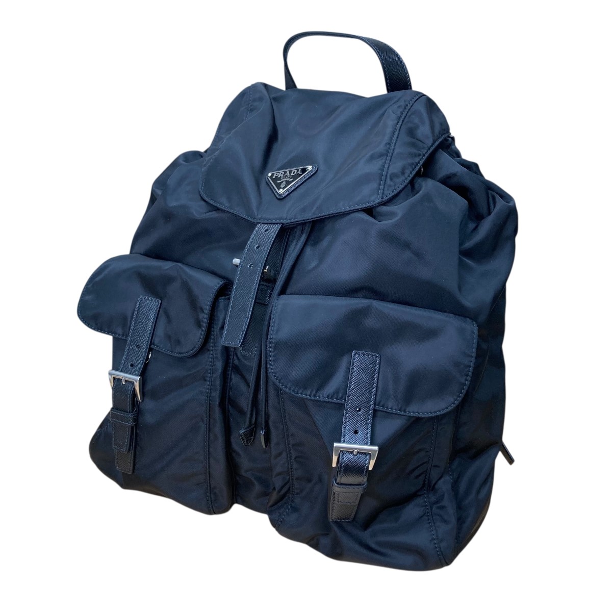 【中古】\u003cBR\u003ePRADA\u003cBR\u003eRe-Nylon うしろ側容器に並べる 黒いこと 大きさ：-\u003cBR\u003e【必要経費思いかえす】