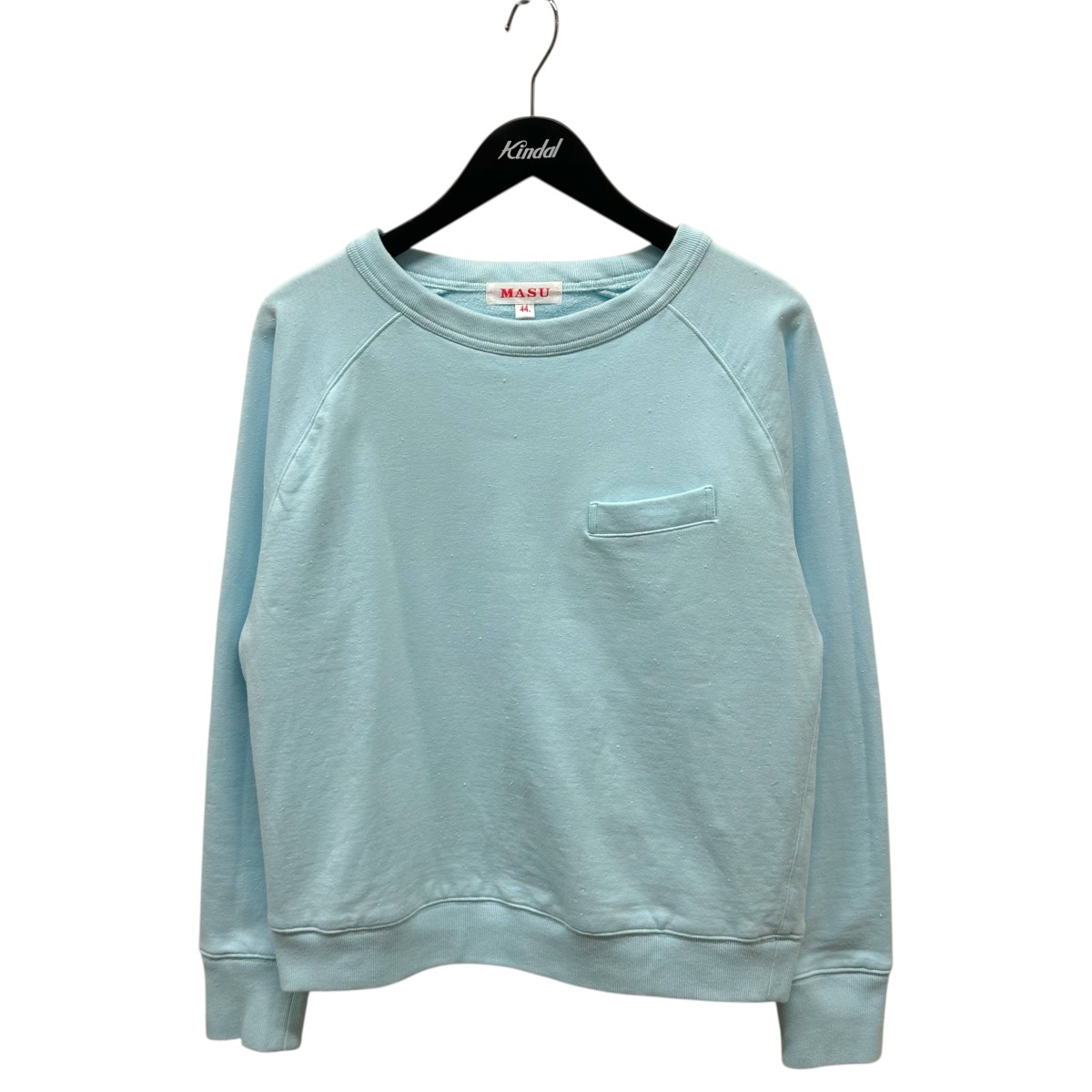 【中古】\u003cBR\u003eMASU\u003cBR\u003eBOAT NECK SWEAT SHIRT クルーネックスウェットトレーナー M25K6CS001 天の原青色 大きさ：44\u003cBR\u003e【通貨価値思いなおす】