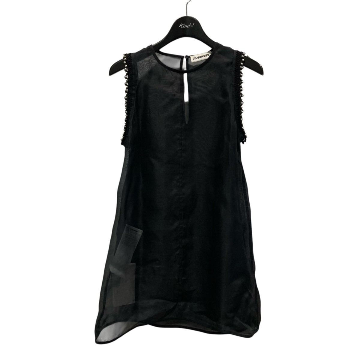 【中古】JIL SANDER ノースリーブシルクブラウス JSWS566780 黒いこと 大きさ：36 【020626】（ジルサンダー）