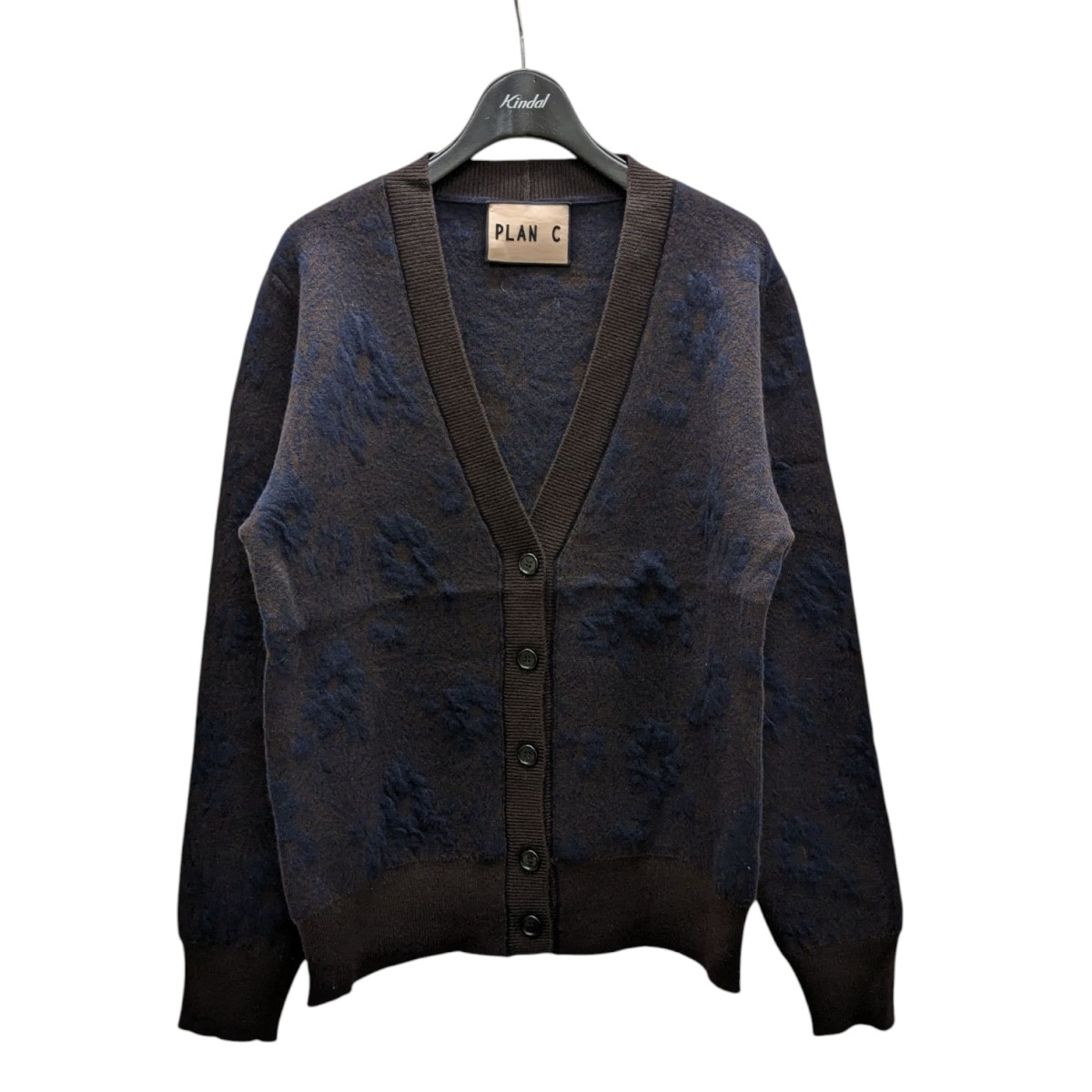 【中古】 Plan C Vネックニット CACMD54KG0FW002 ブラウン×ネイビー サイズ:40 【価格見直し】