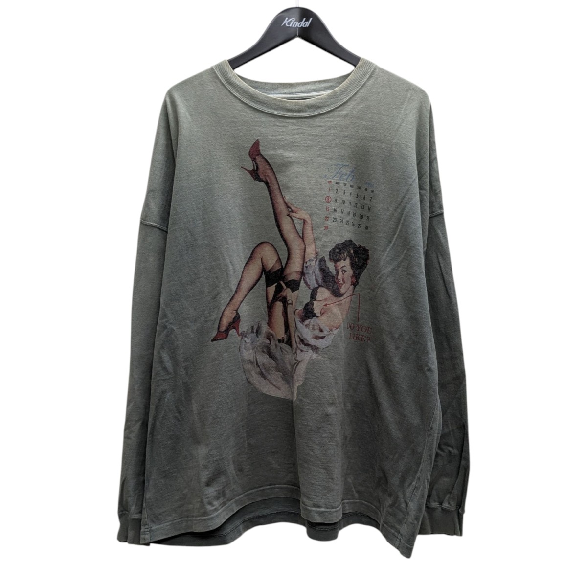 DAIRIKU 20AW Pinup Girl ロンT カーキ DAIRIKU 20AW Pinup Girl ロンT カーキ Pinup Girl Long Sleeve