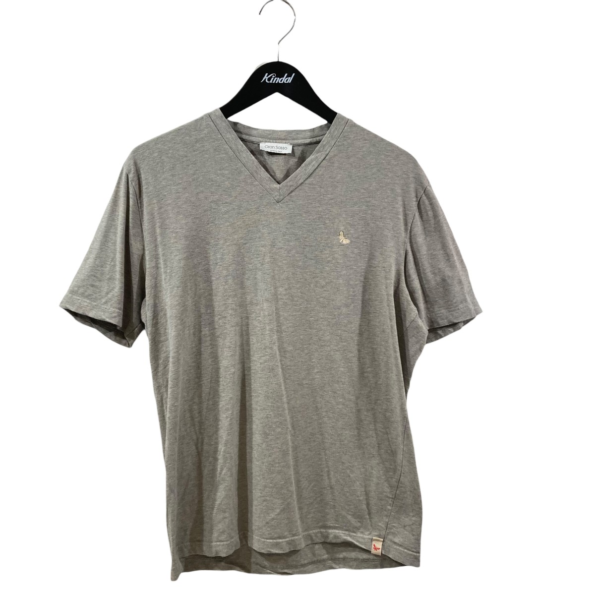 【中古】 GRAN SASSO　 VネックTシャツ グレー サイズ：50 【310326】（グランサッソ）