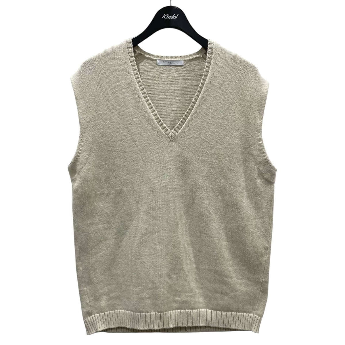 【中古】ETRE TOKYO25SS コットンカシミヤニットベスト 1225211026-0 ベージュ サイズ：フリーサイズ【価格見直し】｜ブランド古着のカインドオル