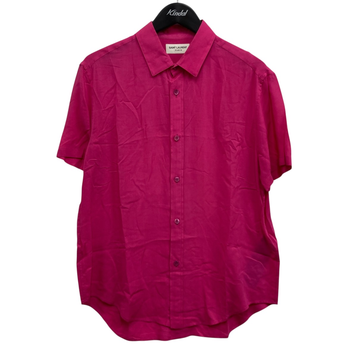 【中古】 Saint Laurent Paris 半袖シャツ ショッキングピンク サイズ：37 【価格見直し】