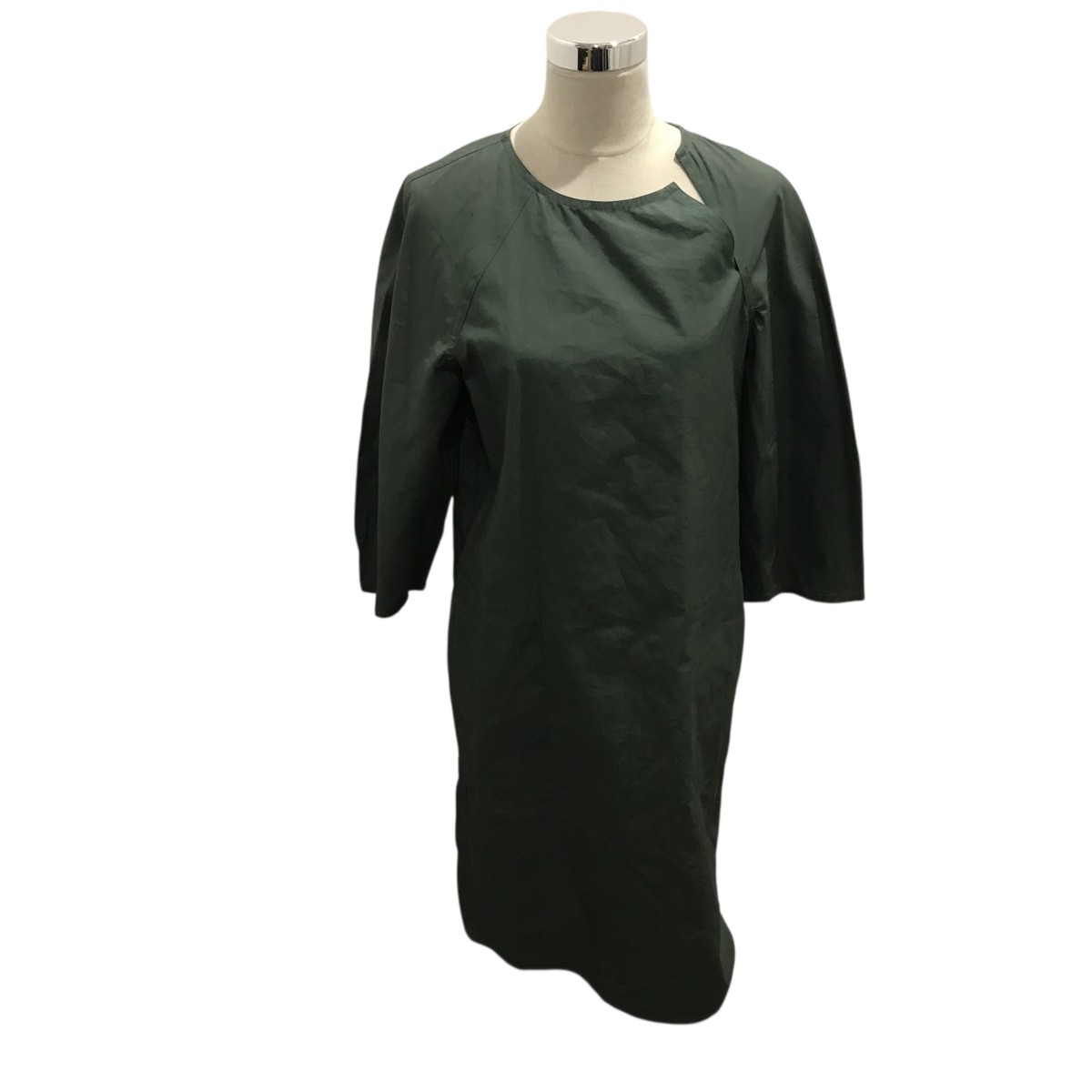 【中古】SOFIE D&rsquo;HOORE　ラグランコットンワンピース グリーン サイズ：34 【040925】（ソフィードール）｜ブランド古着のカインドオル