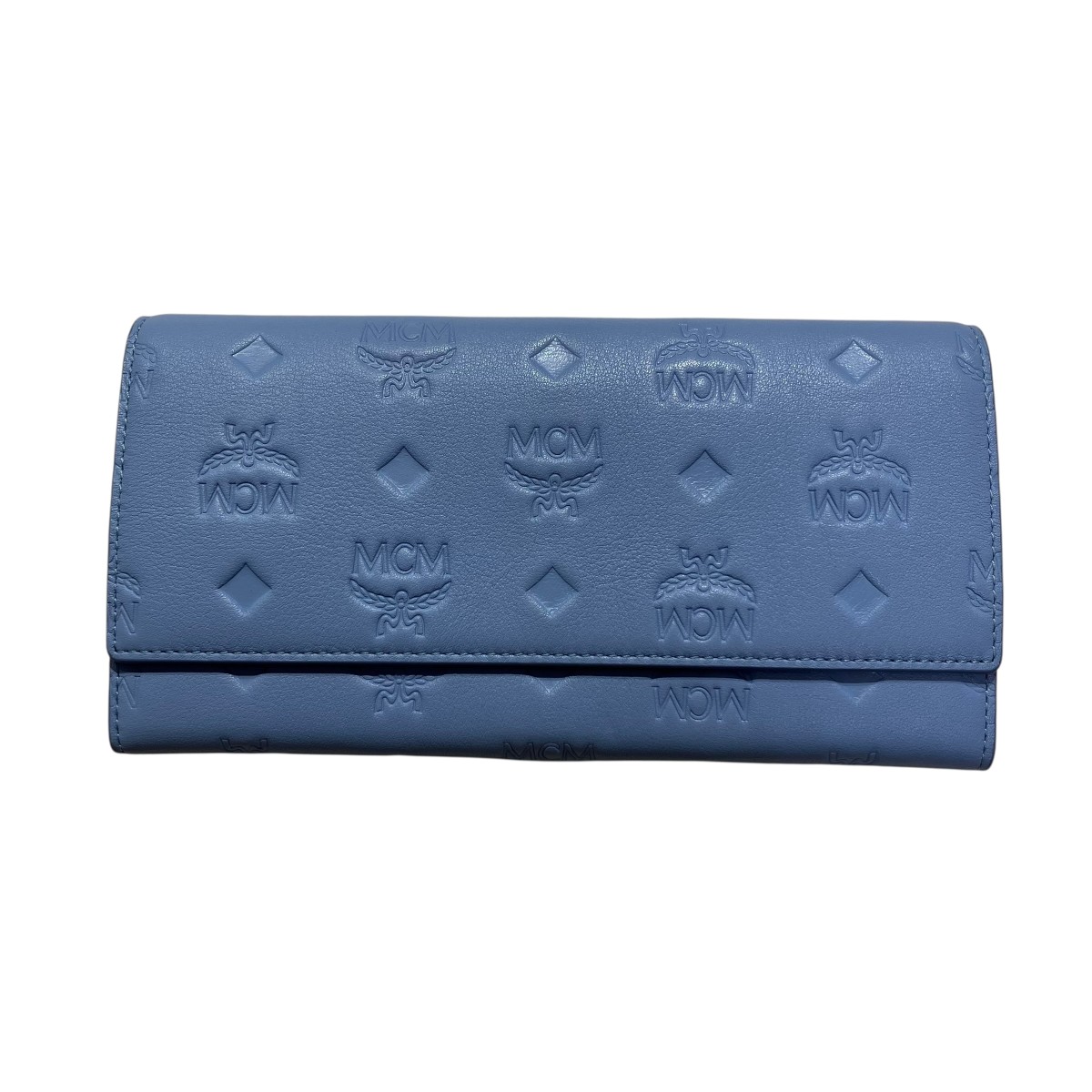 【レア】MCM 折りたたみ財布 ライトブルー 楽天市場】【中古】【財布】MCM エムシーエム ロゴグラム