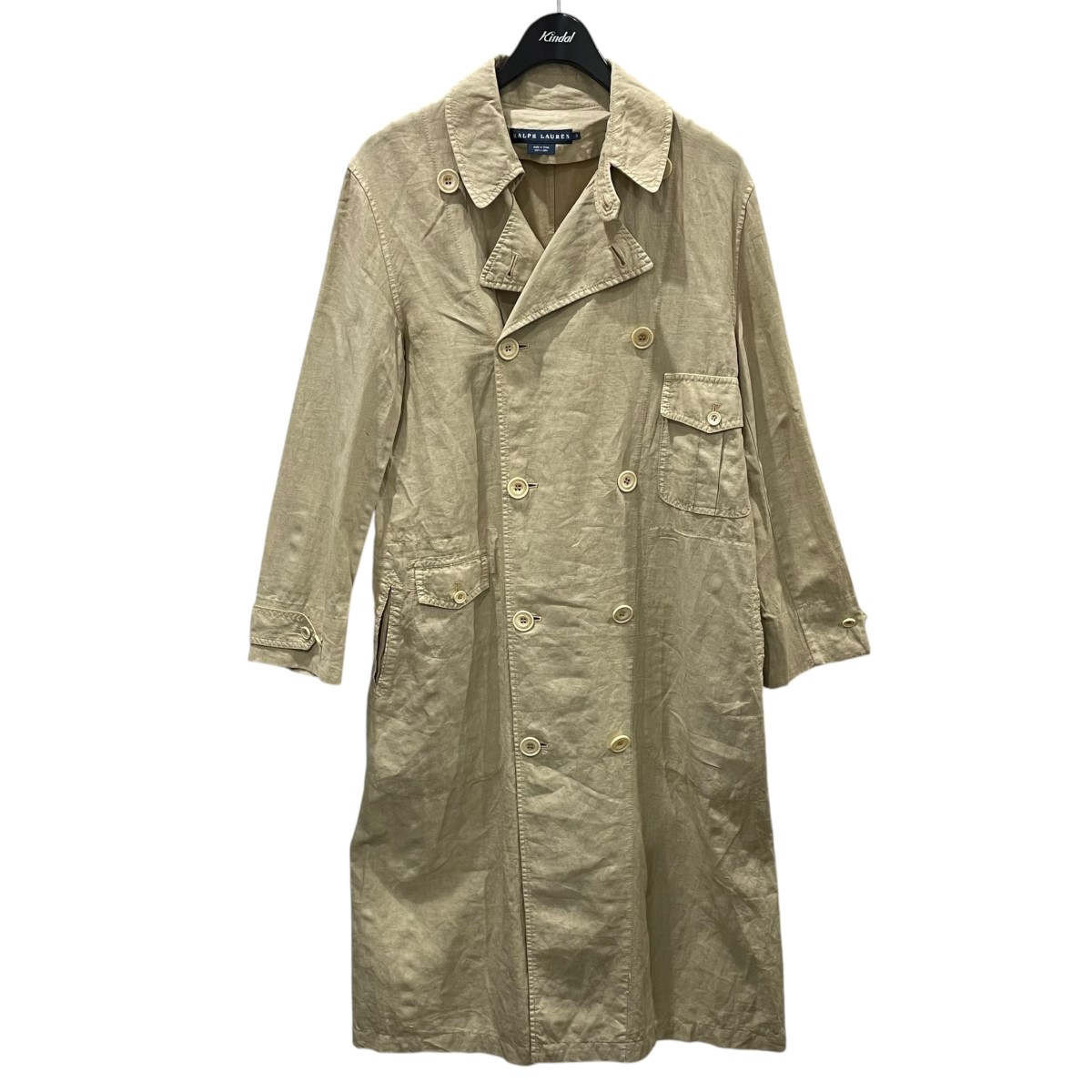【中古】 RALPH LAUREN リネントレンチコート ベージュ サイズ：S 【価格見直し】 12,527円