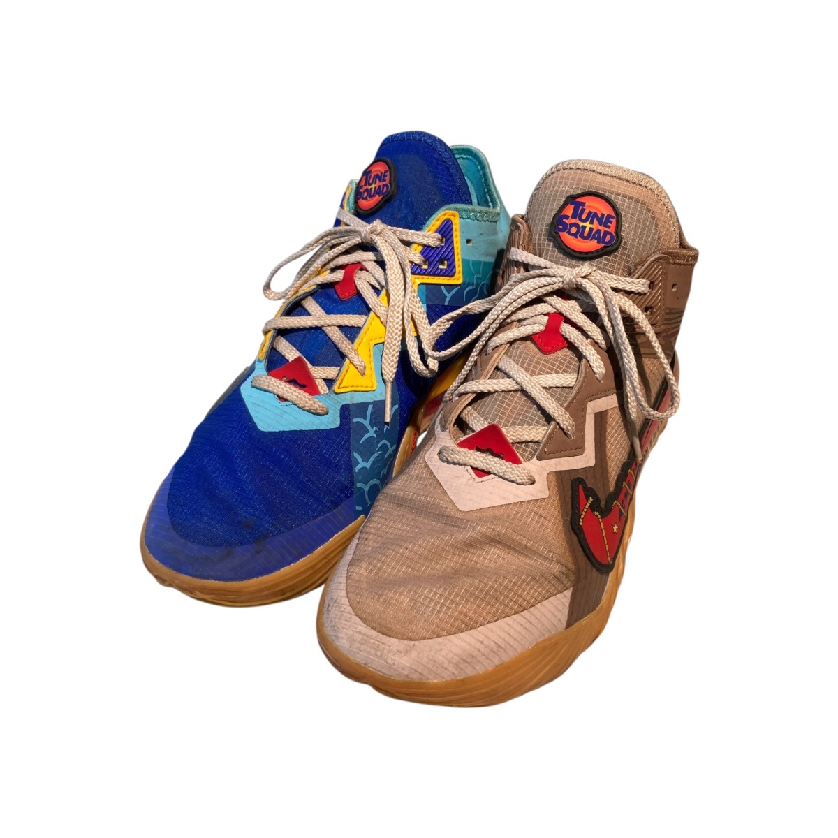 【中古】 NIKE SPACE PLAYERS NIKE LEBRON 18 LOW ハイカットスニーカー CV7562-401 スカイブルー×イエロー サイズ：28.5 【価格見直し】