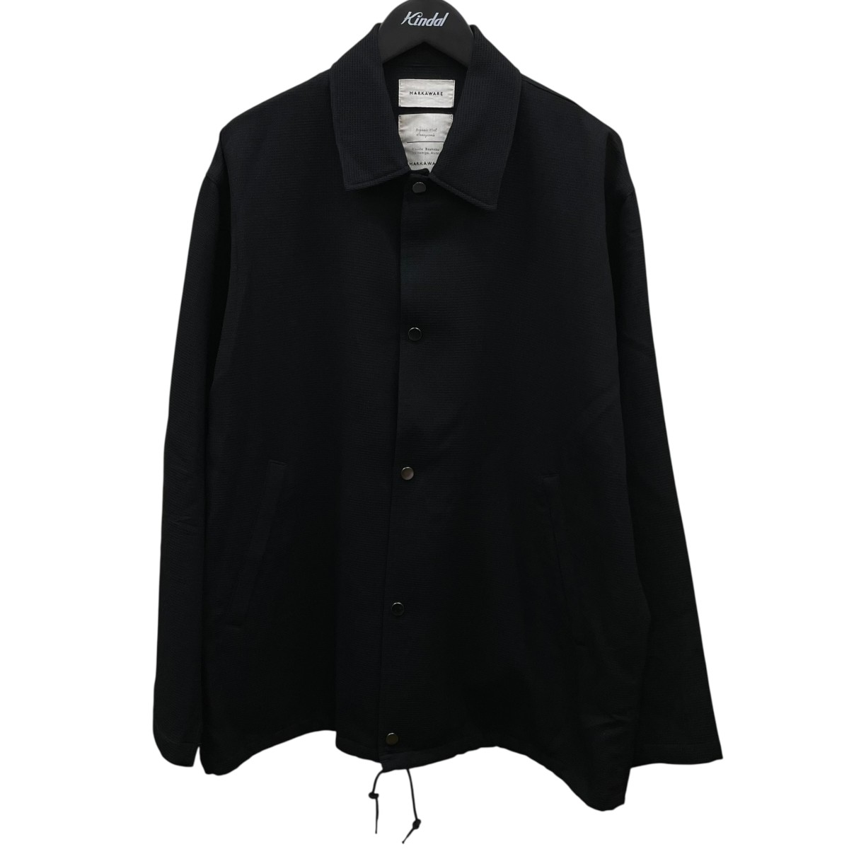 美品MARKAWAREマーカウェア24SS総シルクタフタコーチジャケット黒3 MARKAWARE - SILK TAFFETA COACH JACKET / シルクタフタ コーチ
