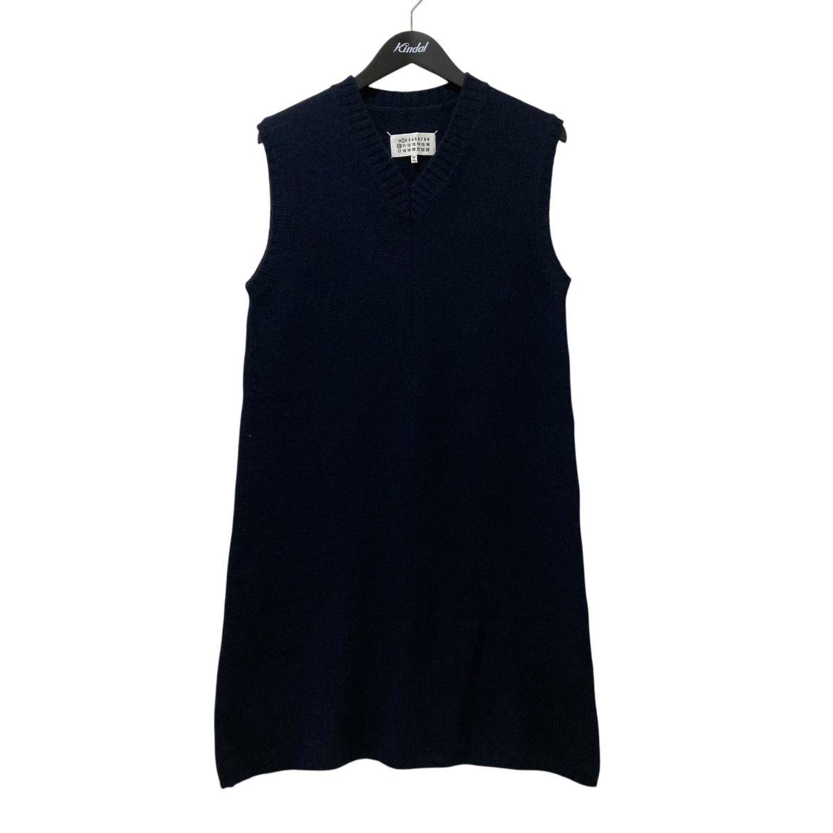 【中古】Maison Margiela　Vネックロングニットベスト S51FB0075 ネイビー サイズ：S 【100726】（メゾンマルジェラ）｜ブランド古着のカインドオル
