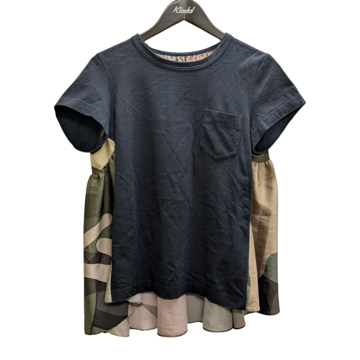 【中古】 sacai×KAWS　 ドッキングブラウス ネイビー サイズ：3 【310126】（サカイ×カウズ）
