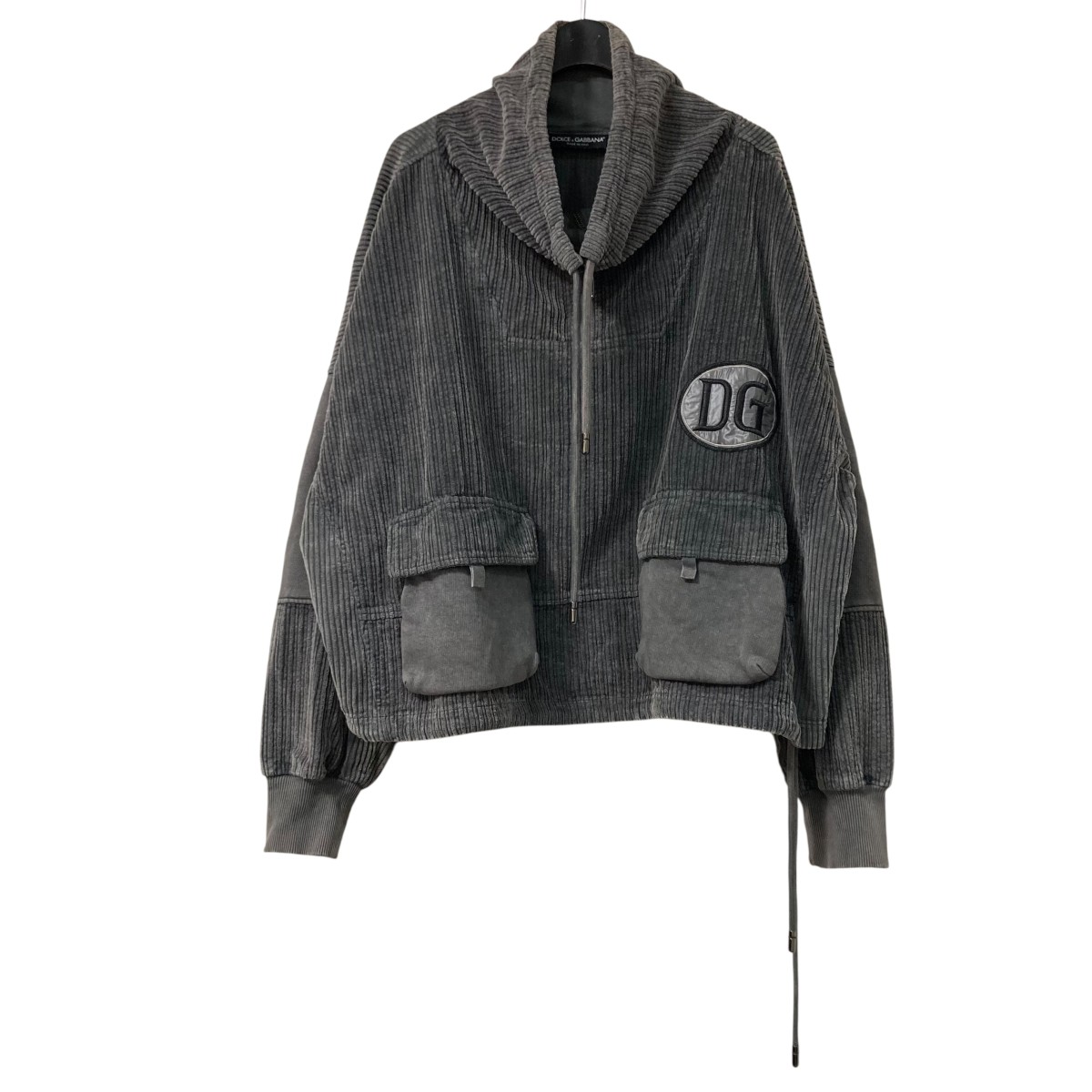 【中古】\u003cBR\u003eDOLCE ＆ GABBANA\u003cBR\u003eコーデュロイスウェットシャツ コーデュロイハーフジップスウェット G9TX1Z G7XQM 薄墨色 大きさ：S\u003cBR\u003e【通貨価値思いなおす】