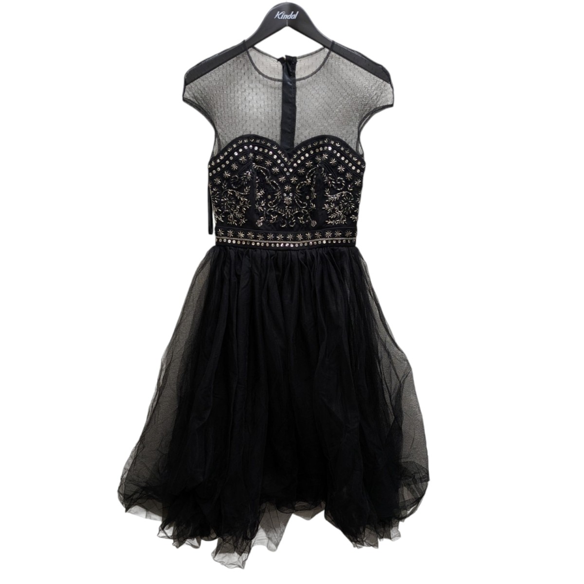 中古】 ELISABETTA FRANCHI ノースリーブワンピース ブラック サイズ
