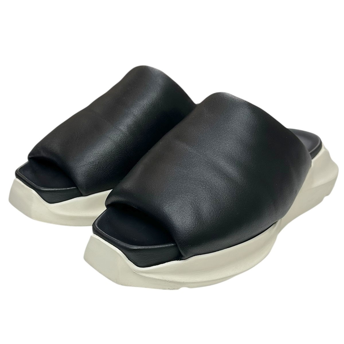Rick Owens レザーミュール サンダル ブラック 41サイズ Rick Owens レザーミュール サンダル ブラック 41サイズ