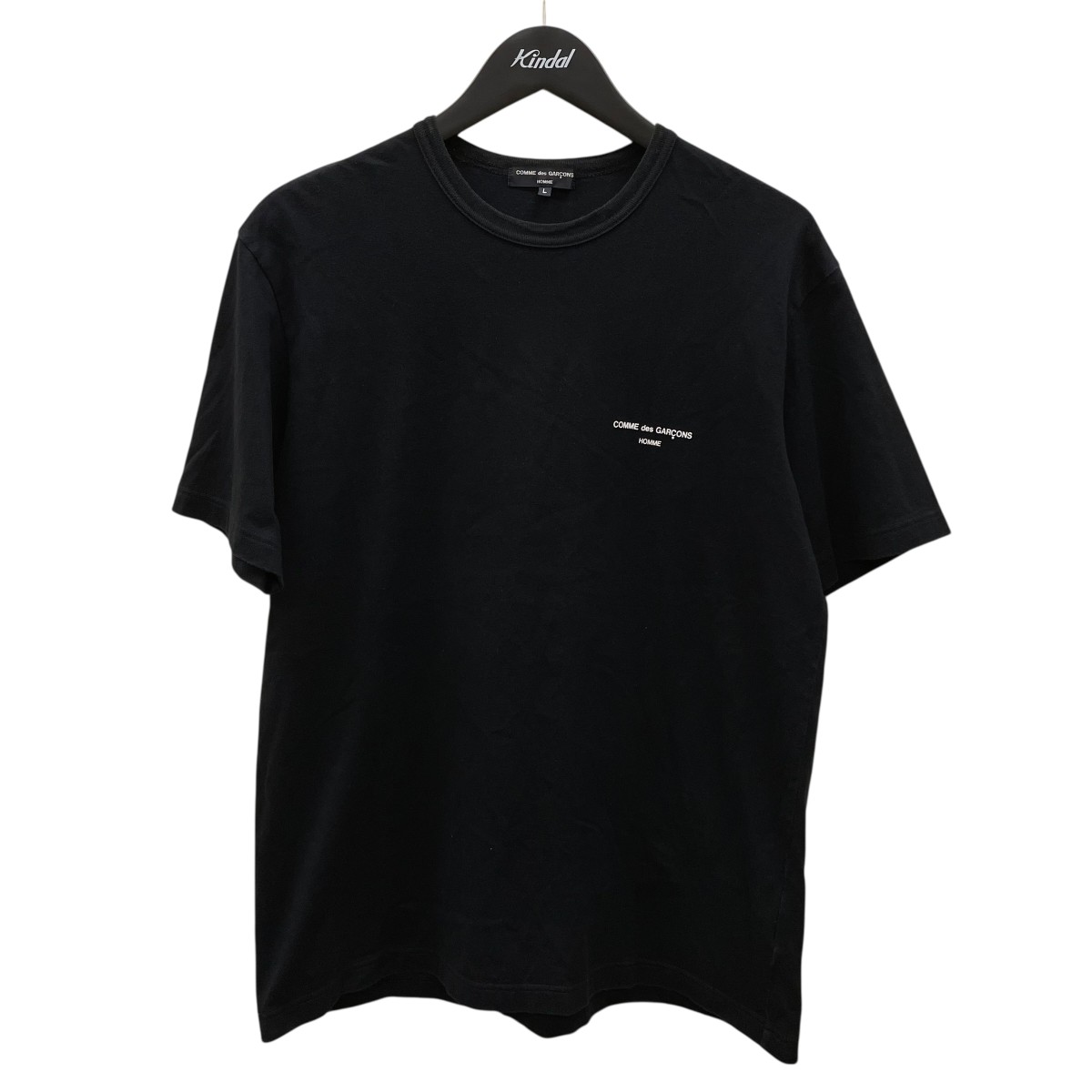 【中古】 COMME des GARCONS HOMME　 ロゴプリント半袖Tシャツ HE-T009 ブラック サイズ：L 【150426】（コムデギャルソンオム）
