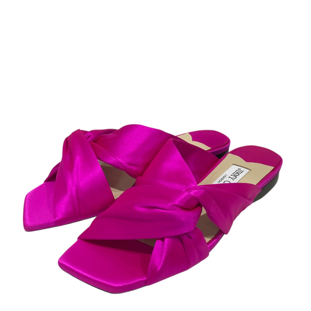 【中古】 JIMMY CHOO 【NARISA FLAT】 フラットサンダル J00014829736 ショッキングピンク サイズ：36 【価格見直し】