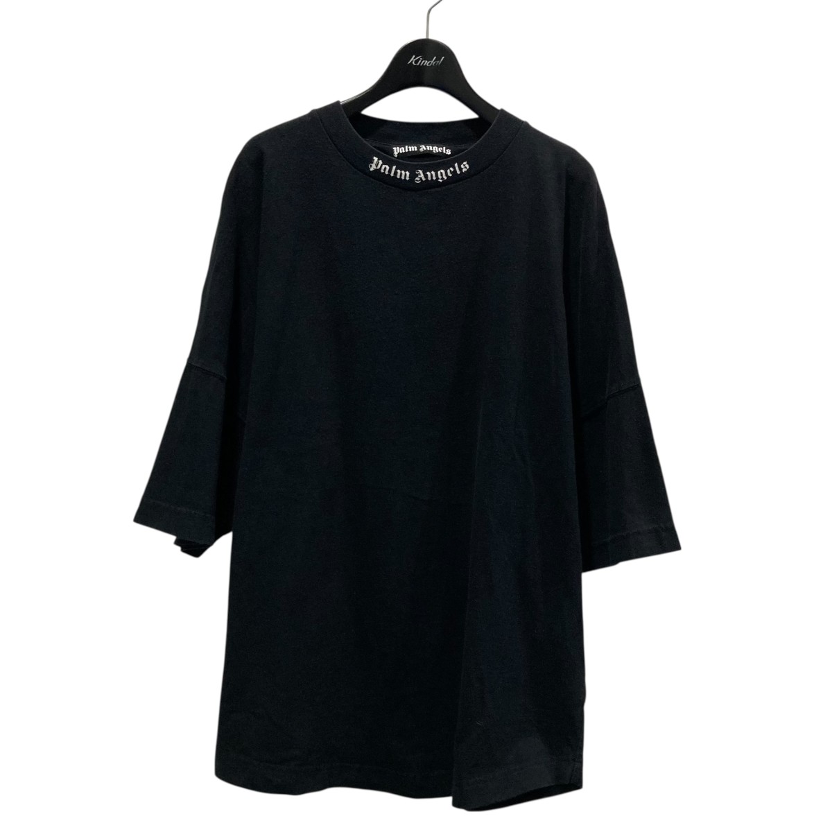【中古】 Palm Angels リブロゴ刺繍Tシャツ PMAA002F21JER002 ブラック サイズ：M 【価格見直し】