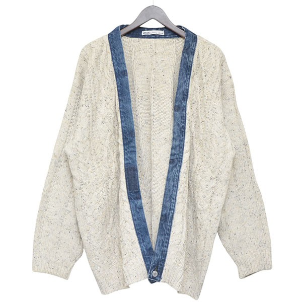 【中古】<br>MADE by sunny side up<br>REMAKE DENIM PIPING CARDIGAN デニムパイピングリメイクカーディガン ベージュ サイズ：表記なし<br>【価格見直し】