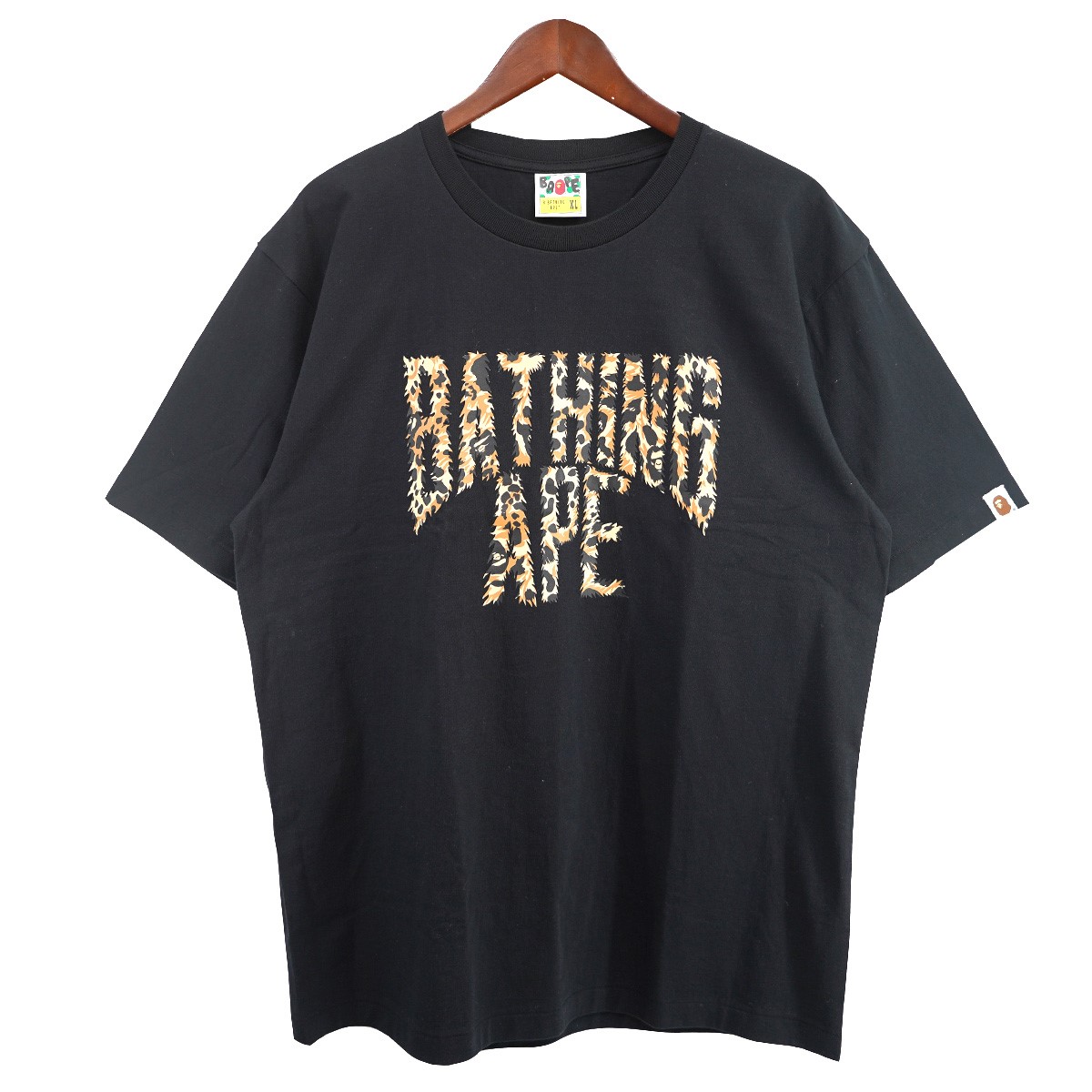【中古】A BATHING APE25SS WILD LEOPARD PATTERN NYC LOGO TEE ワイルド レオパード ロゴ BAPE Tシャツ ブラック サイズ：XL【価格見直し】｜ブランド古着のカインドオル