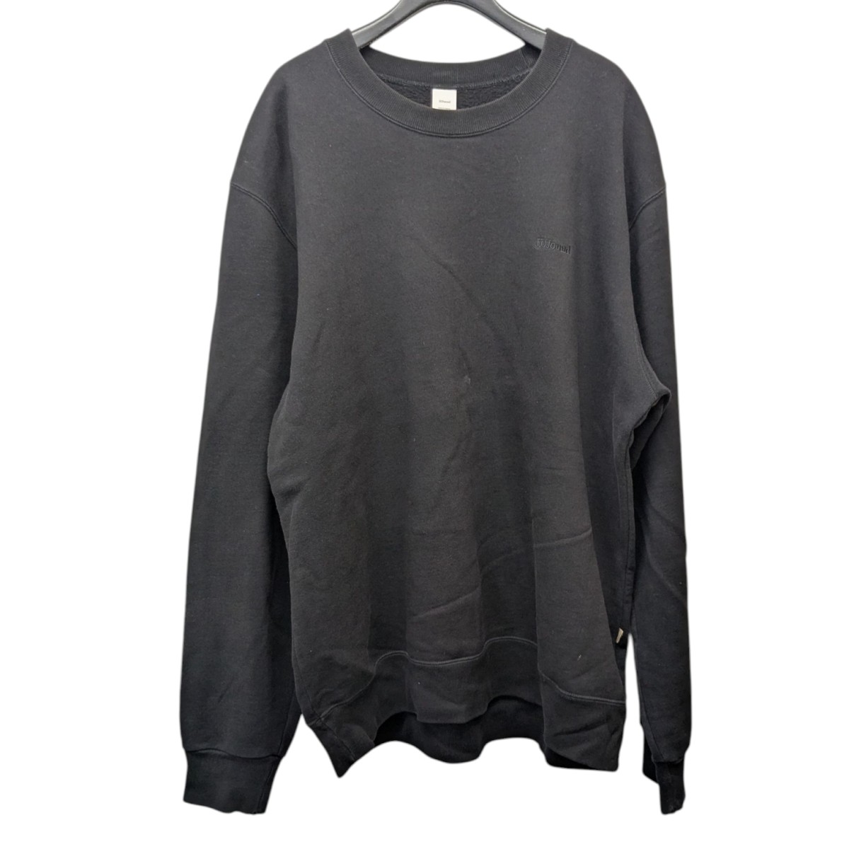 【中古】 JJJJound J90 Crewneck ロゴスウェットトレーナー ブラック サイズ：XL 【価格見直し】