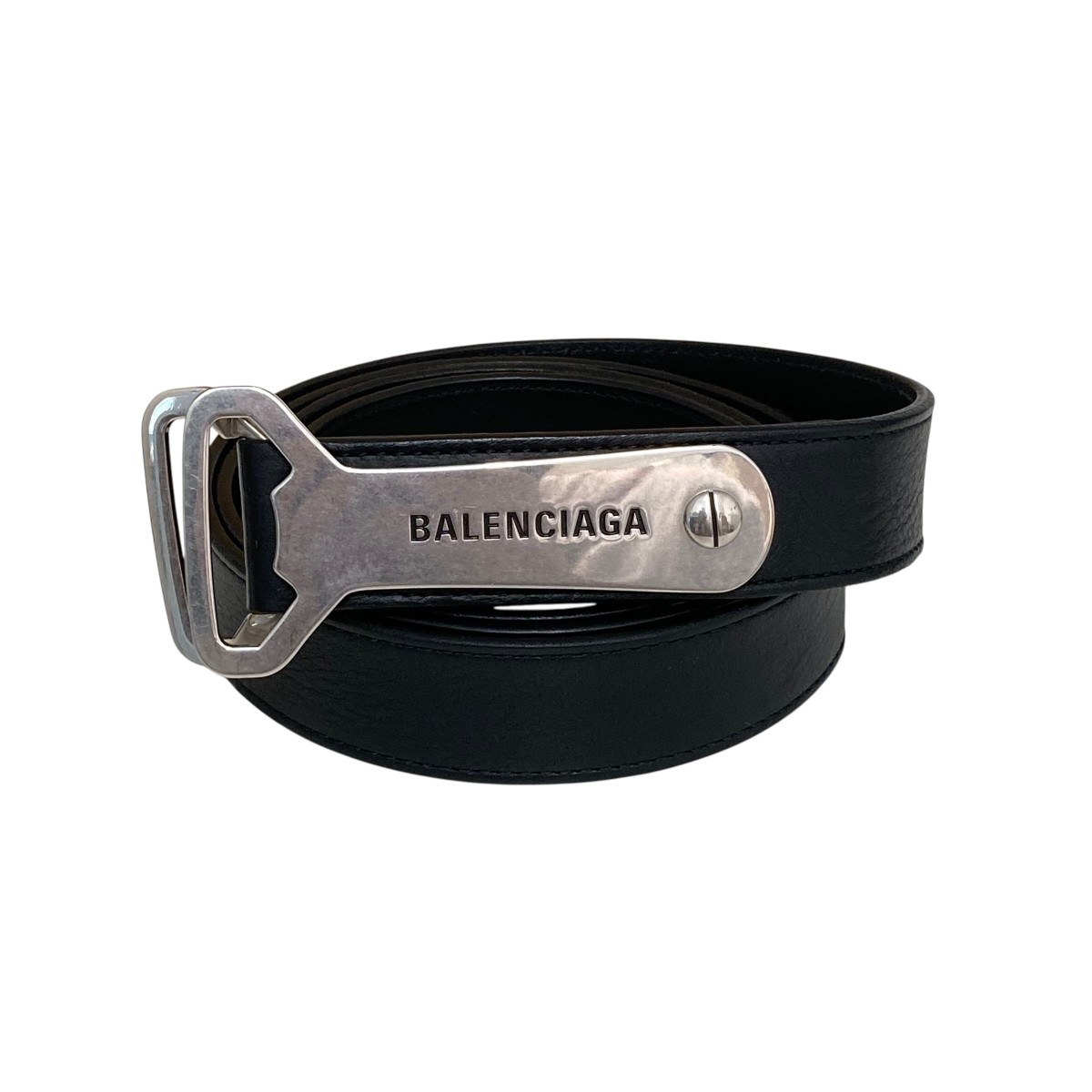 楽天市場】K BALENCIAGA ロゴベルト 505071 レザー ブラック メンズ