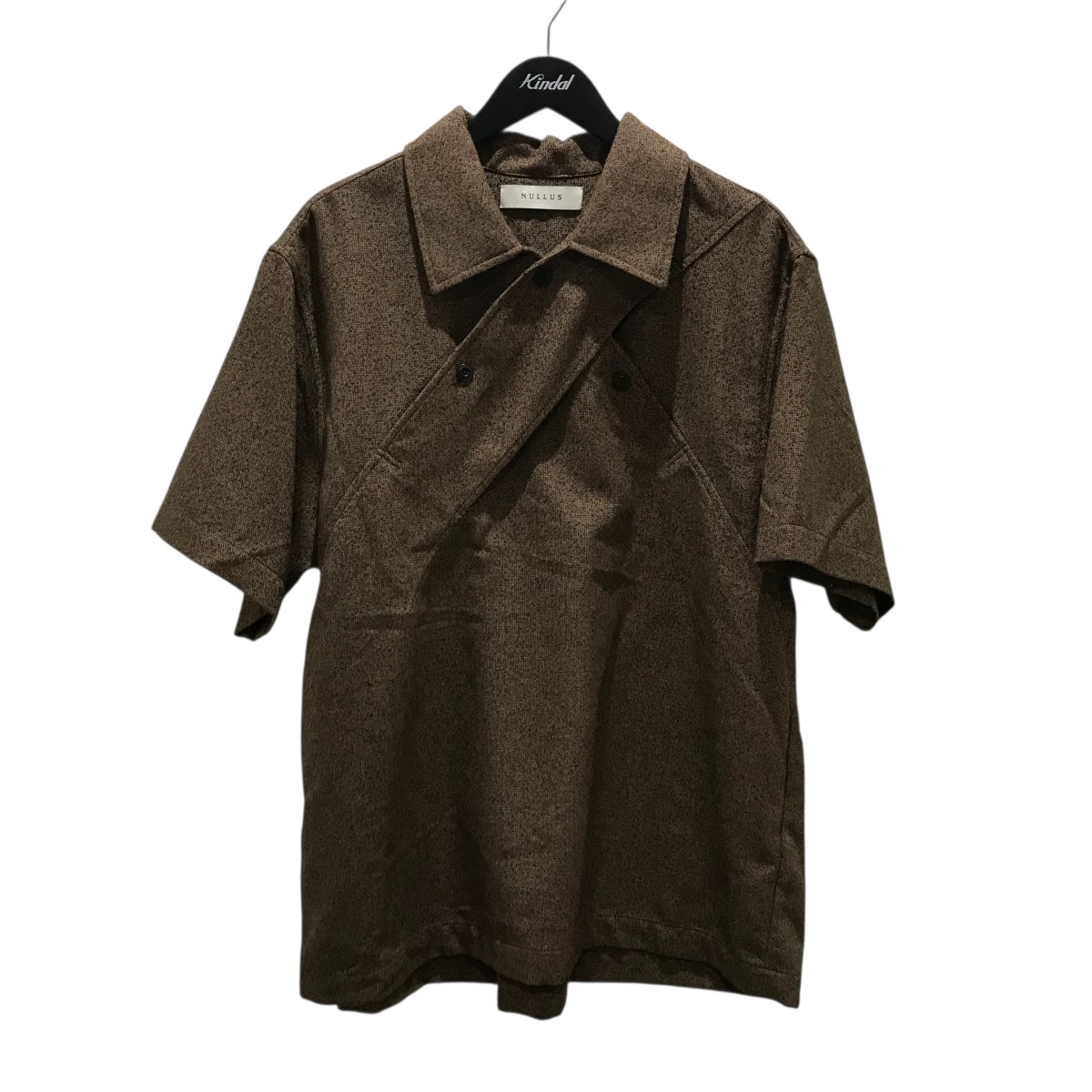 【中古】 NULLUS　 クロスデザインハーフスリーブシャツ NUSS25POL001 ブラウン サイズ：2 【300126】（ヌル）