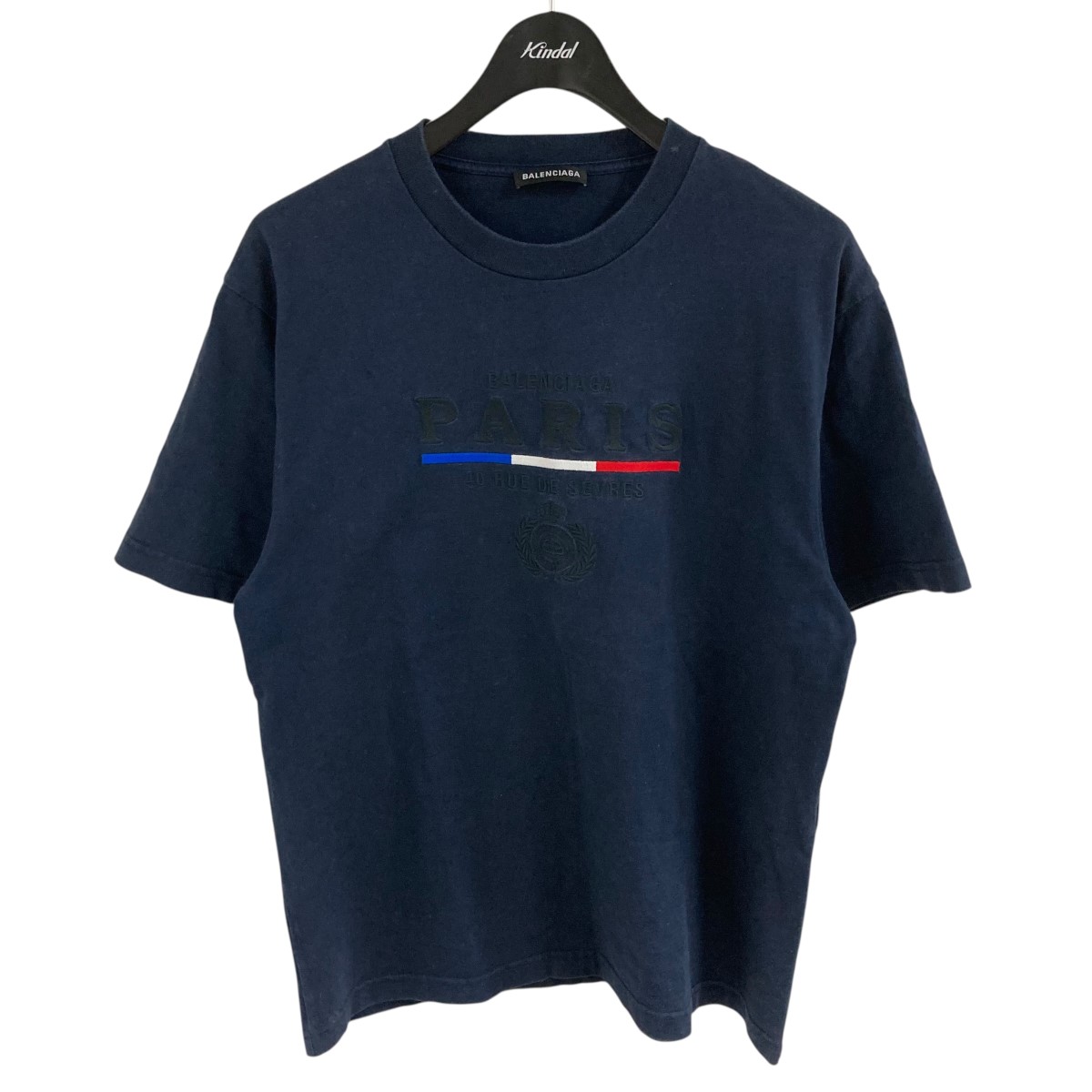 【中古】\u003cBR\u003eBALENCIAGA\u003cBR\u003eロゴタイプ半袖ティーシャツ 米国海軍 大いさ：XS\u003cBR\u003e【通貨価値思いなおす】