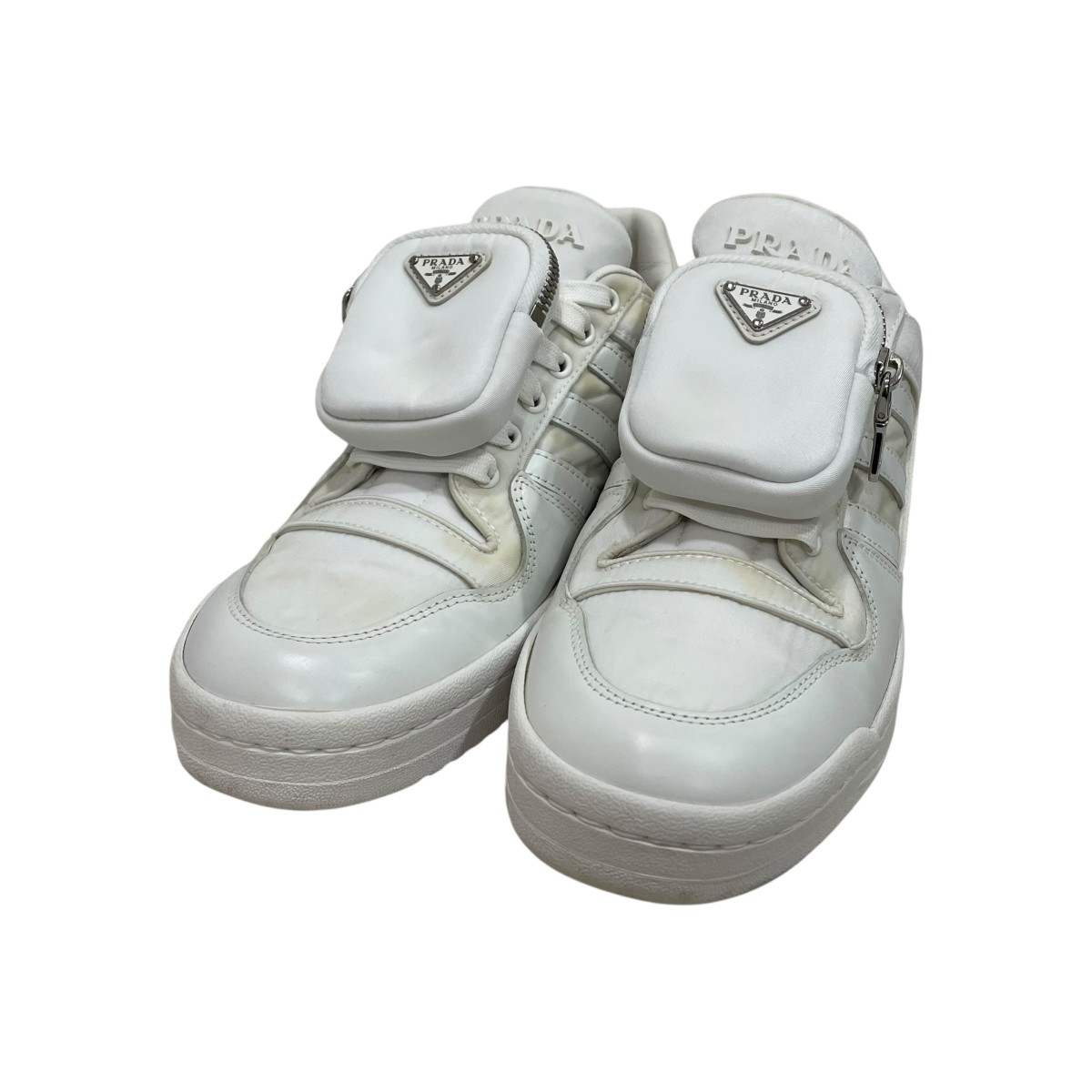 【中古】<br>PRADA×adidas<br>スニーカー 2EG390 ホワイト サイズ：26<br>【価格見直し】