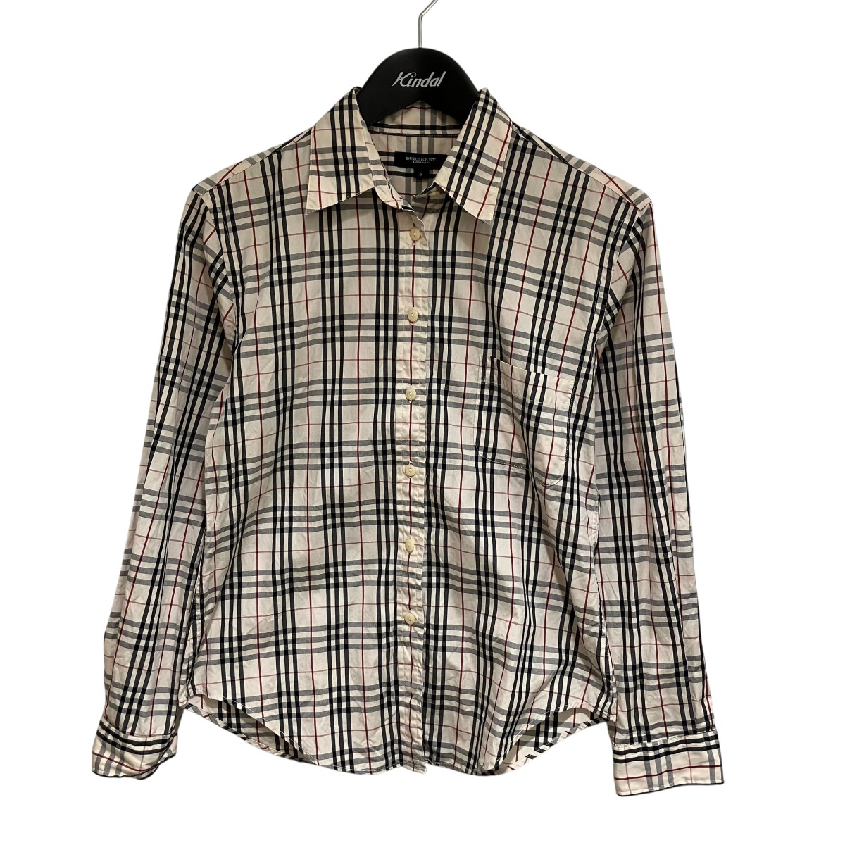 美品 バーバリーロンドン イングランド ノバチェック ロゴスリーブ長袖シャツ M BURBERRY - 美品 バーバリー BURBERRY シャツ ロングスリーブ