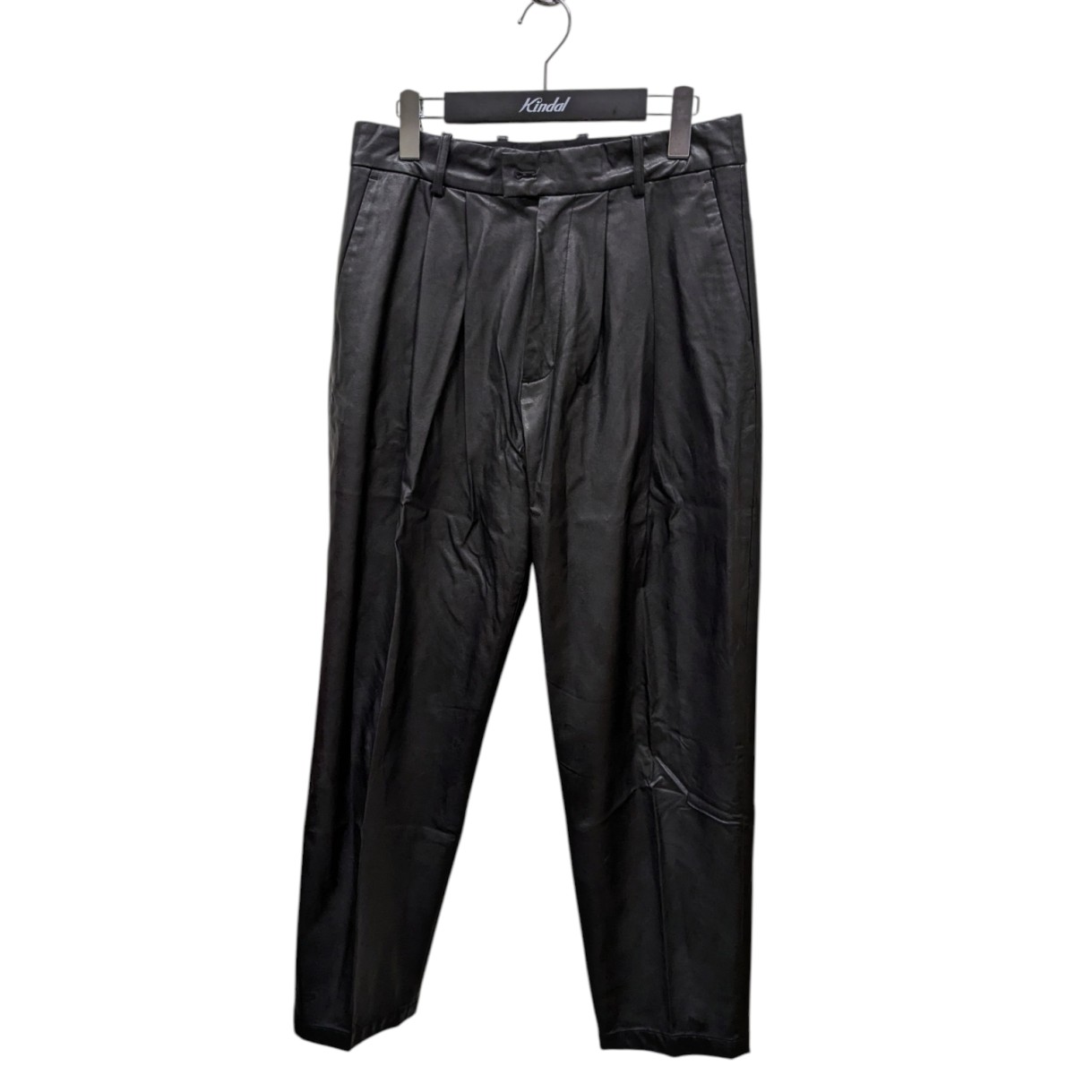 stein 19AW fake leather フェイクレザーパンツ デーパード stein(シュタイン)/FAKE LEATHER TROUSERS/Dark charcoal 通販