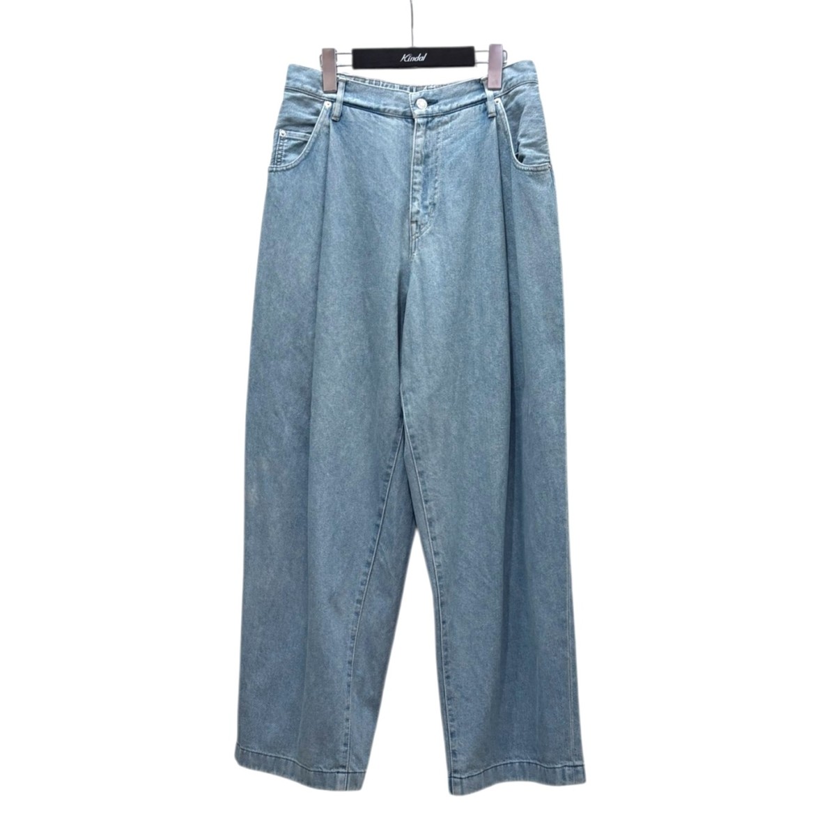 【中古】NEON SIGN Wide denim slacks “Used インディゴ 大きさ：46 【200925】（ネオンサイン）
