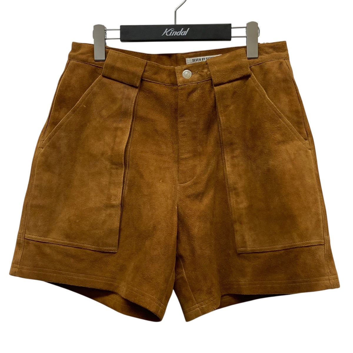 【中古】 SEVEN BY SEVEN　 シープレザーレザーハーフパンツ 800-4140009 W POCKET SUEDE LEATHER SHORT PANTS ブラウン サイズ：M 【080326】（セブンバイセブン）