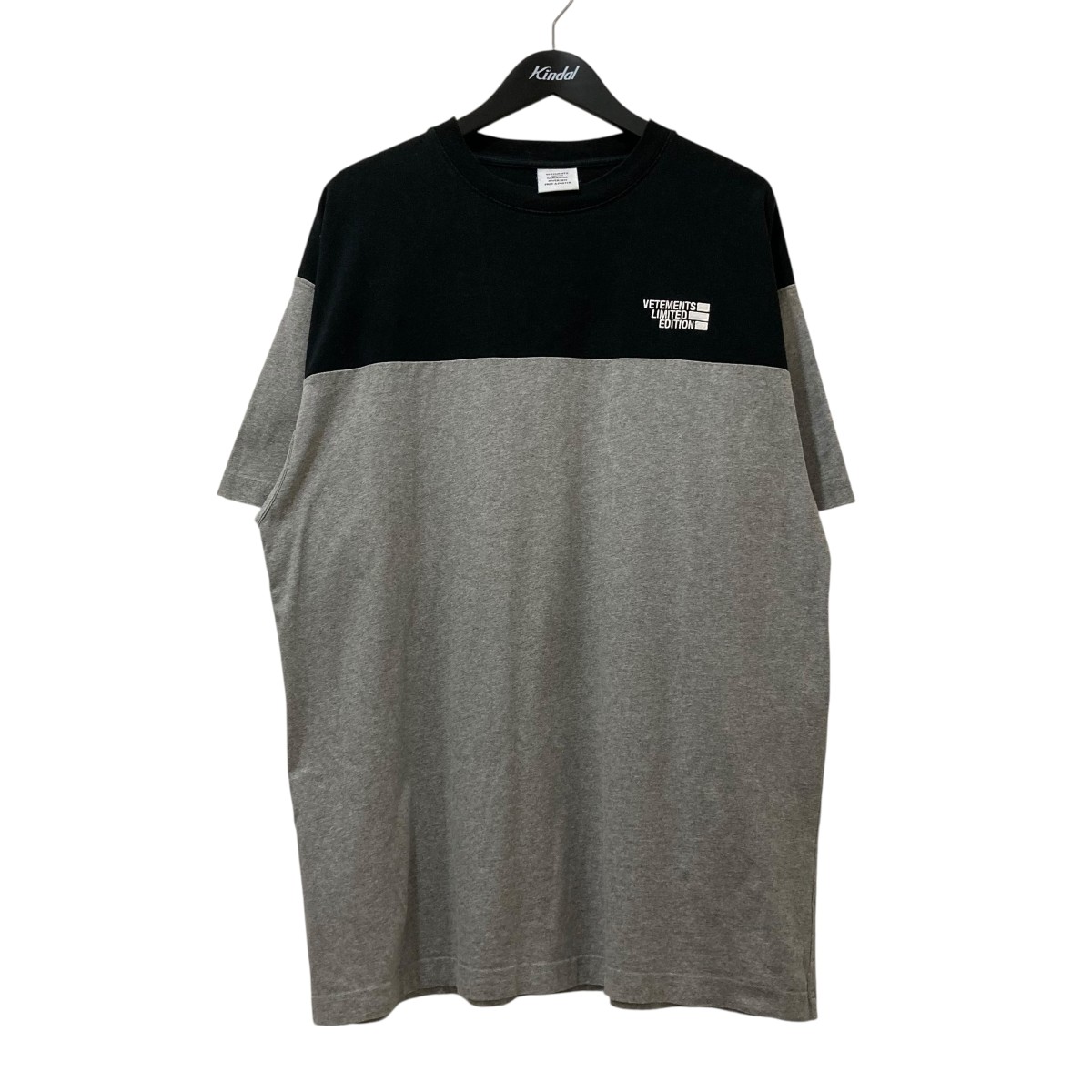 【中古】VETEMENTS クルーネックTシャツ UAH21TR507 ブラック×グレー サイズ:S 【170626】(ヴェトモン)|ブランド古着のカインドオル