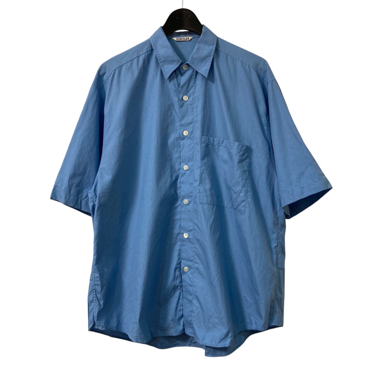 【中古】 AURALEE　 25SS WASHED FINX TWILL BIG HALF SLEEVED SHIRT 半袖シャツ A25SS03TN スカイブルー サイズ：4 【050426】（オーラリー）