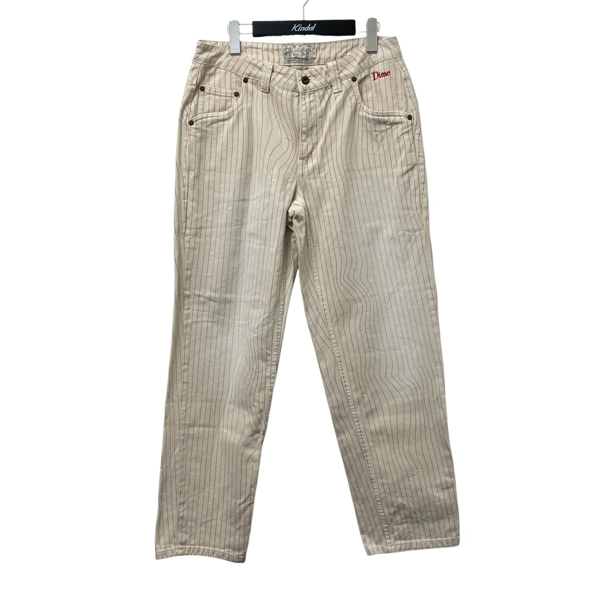 【中古】 Dime Classic relaxed denim pants ストライプパンツ ベージュ サイズ:30 【価格見直し】