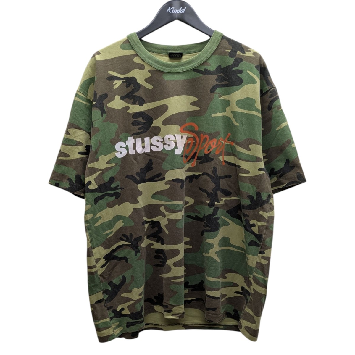 【中古】\u003cBR\u003estussy\u003cBR\u003e24SScript Tee Camo 家鴨フラプルオーバー 緑であること 大きさ：XL\u003cBR\u003e【通貨価値思いなおす】