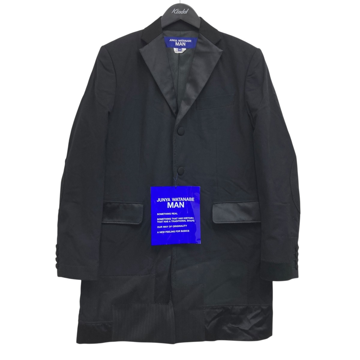 【美品】コージワタナベ スタイル カーディガン ジャケット L ネイビー JUNYA WATANABE MAN(ジュンヤワタナベマン) 25SSパッチワーク