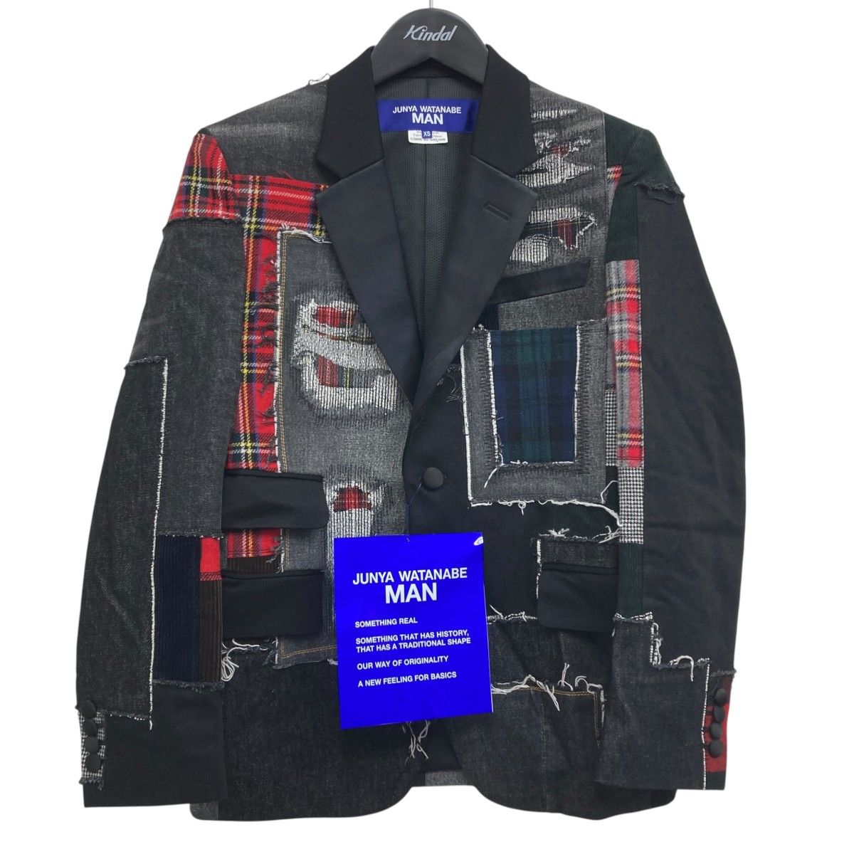 【中古】CDG JUNYA WATANABE MANパッチワークテーラードジャケット ブラック サイズ：XS【価格見直し】｜ブランド古着のカインドオル