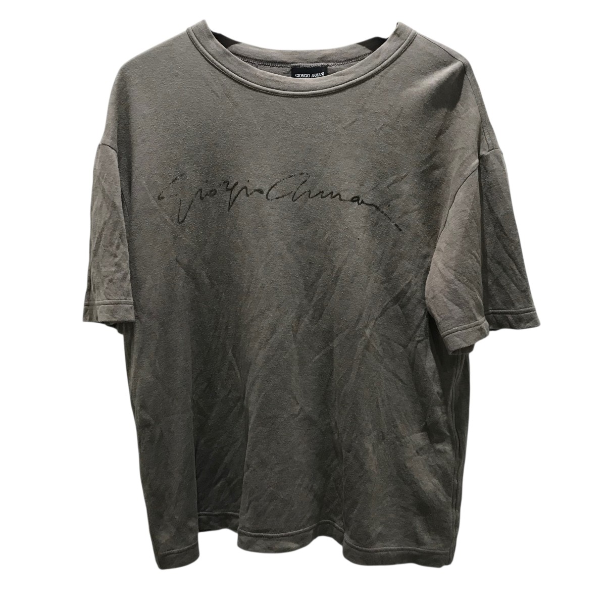 【中古】 GIORGIO ARMANI プリントTシャツ ベージュ サイズ：46 【価格見直し】