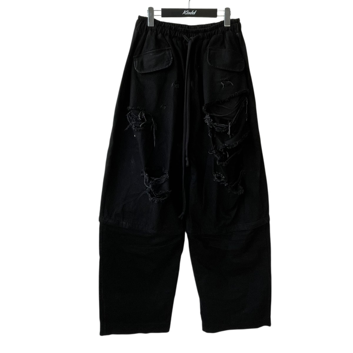 【中古】 yorisport 25SS ZIP OFF UNDERWEAR DENIM ワイドパンツ ブラック サイズ：30 【価格見直し】